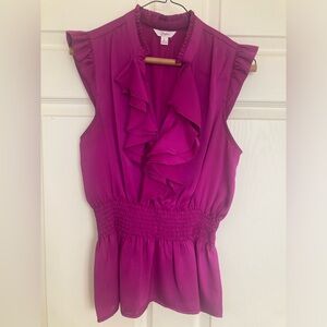 Candie's Women's Sleeveless Blouse Top Fuchsia Large